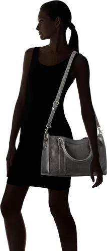 Vista 31 de Frye Melissa - Bolso de mano de piel con cremallera y correa ajustable para el hombro y asa superior