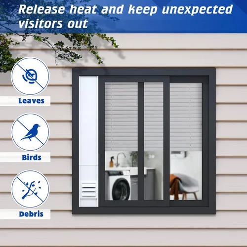 Vista 8 de Kit de ventana de ventilación para secadora con tapa de ventilación con solapas móviles, diseñado para manguera de secadora con 4 pulgadas