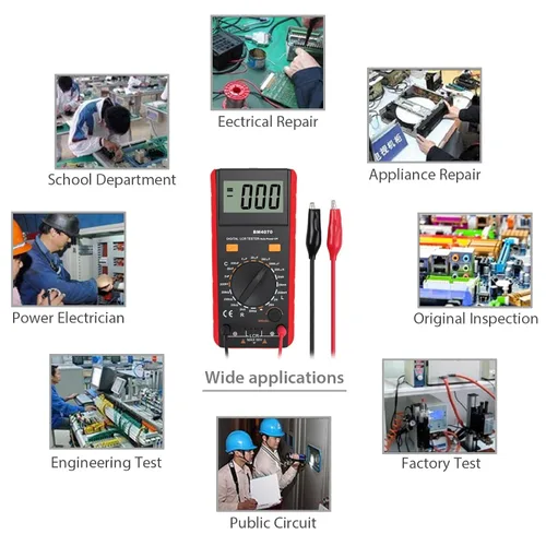 Vista 5 de CAMWAY LCR Medidor LCD Capacitancia Inductancia Probador Medidor de medición Autodescarga pF nF μF con pantalla de sobrerango