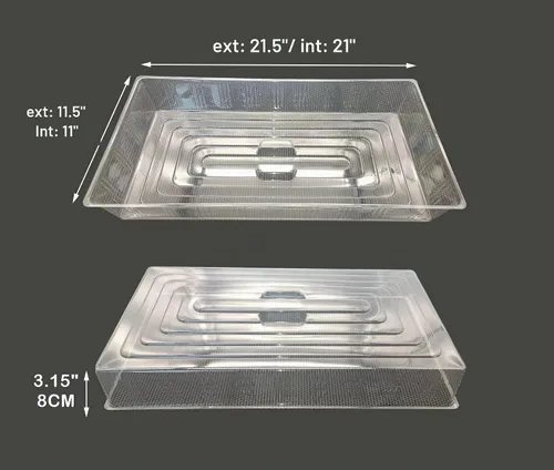 Vista 3 de RooTrimmer 10 Piezas Cúpula de Humedad, Cúpula de Plástico Transparente para Inicio de Semillas 1020 Cubiertas de Bandeja Humidificantes y Aislantes