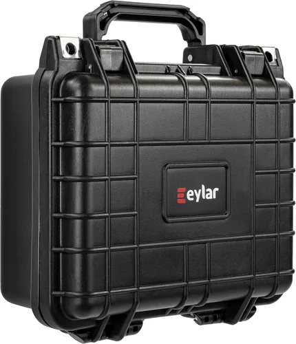 Vista 4 de Eylar Equipo pequeño de 10.62 pulgadas, estuche rígido para cámara impermeable con espuma (negro)