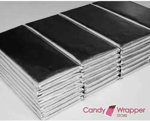 Vista 6 de Hojas de papel de aluminio para envolver barras de chocolate, color azul claro, 40 hojas