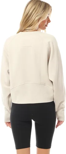 Vista 92 de MixMatchy Sudadera básica suave y cómoda de forro polar con cuello redondo para mujer