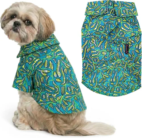 Vista 74 de Parisian Pet Camisa para perro de Amazonia - Ropa de algodón para perros pequeños - Elegante traje tropical para perros - Ropa ligera y suave