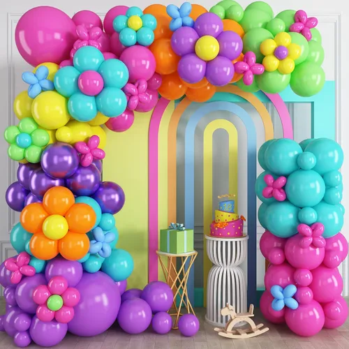 Vista 17 de Kit de arco de guirnalda de globos de Año Nuevo, globos de estrella de explosión negros y dorados, globos de estrella de explosión negra perla
