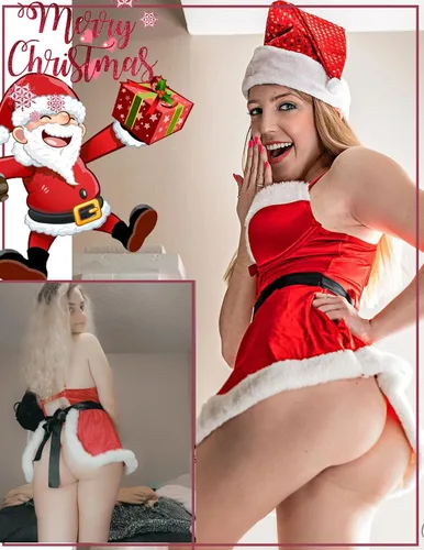 Vista 3 de Avidlove Conjuntos de lencería de Navidad para mujer, con estampado de Papá Noel, de terciopelo rojo