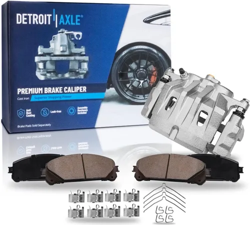 Vista 137 de Detroit Axle - Pastillas de freno de cerámica delanteras Reemplazo de pinza de freno derecha para Dodge Ram 1500 Dakota, Ram 1500 Classic - Juego