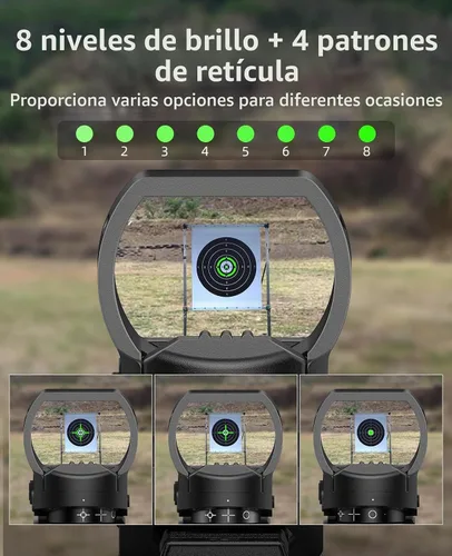 Vista 3 de EZshoot Rechargeable Red/Green Dot Reflex Sight, Multi-Reticle, Picatinny