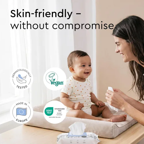 Vista 9 de LILLYDOO Toallitas para bebé con un 99% de agua – Sin perfume, hipoalergénicas, a base de plantas, resistentes y libres de plástico, compostables, 4