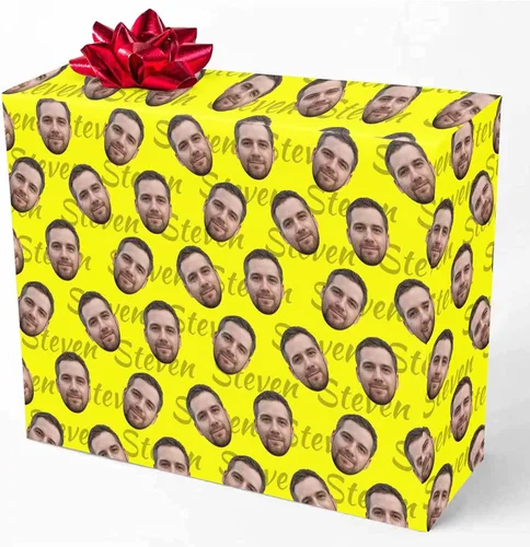 Vista 12 de M YESCUSTOM Papel de regalo con fotos personalizadas, papel de regalo para el Día de la Madre, Día del Padre, cumpleaños, Navidad