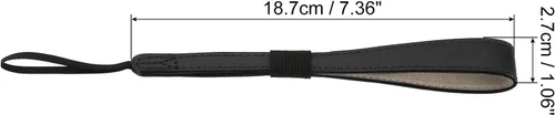 Vista 2 de PATIKIL Correas de muñeca para cámara, correa de muñeca ajustable de cuero sintético para cámara digital DSLR Negro