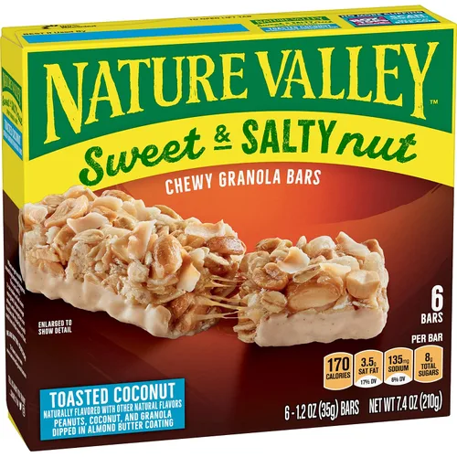 Vista 19 de Nature Valley, Barras de granola de almendras dulces y saladas, caja de 7.4 onzas (paquete de 4)