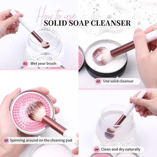 Vista 7 de DUcare Brochas de maquillaje + limpiador de brochas de maquillaje
