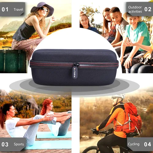 Vista 2 de LTGEM - Funda para altavoz Bluetooth portátil JBL Flip 4/3/Grip Hard EVA Shell, Water-Resistant, Shock Protection, Scratch-Resistant Interior, 2.