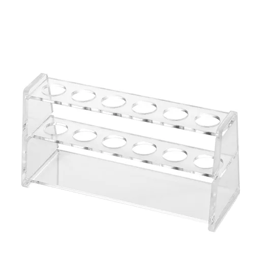 Vista 4 de Soporte de tubo de ensayo acrílico para tubos de centrífuga de 3.4 fl oz transparente, capacidad para tubos de 1.024-1.181 in (3.4 fl oz, 6 pozos)
