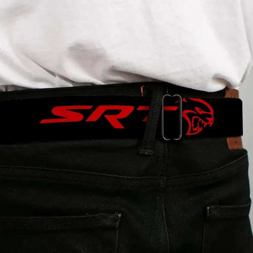 Vista 4 de Buckle-Down Cinturón de seguridad para hombre Viper SRT Hellcat Kids, Dodger Logo cAzul NegroRojo, 1.0" Ancho - 20-36 pulgadas