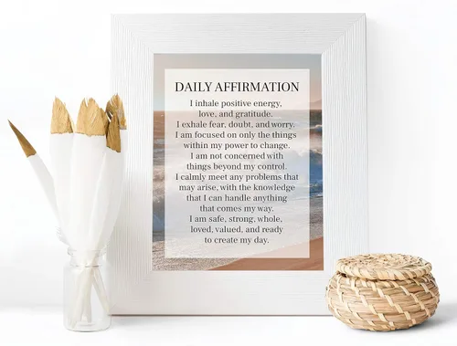 Vista 6 de Daily Affirmation Inspirational Print 8x10 UNFRAMED Motivational Wall Art Ideal for Home or Office Décor Great Modern Typographic Gift for