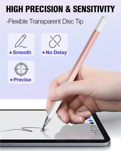 Vista 5 de Lápiz Stylus para Pantalla Táctil, 2 en 1 Lápices Stylus Compatibles con Todos los Dispositivos de Pantallas Táctiles, Tabletas, iPhone, iPad