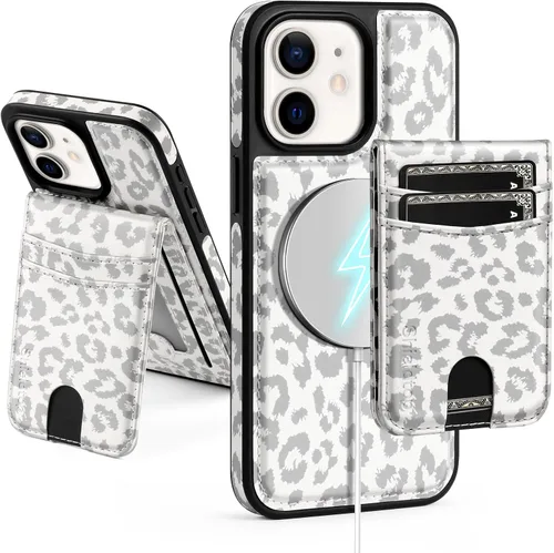 Vista 126 de SkyEagle - Funda tipo cartera compatible con MagSafe para iPhone 11, color negro Detachable Magnetic Credit Card Holder,RFID Blocking,PU