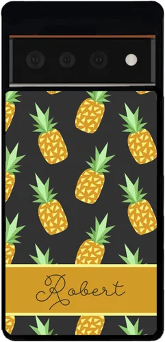 Vista 9 de Funda de goma negra personalizada con fruta de piña compatible con Google Pixel 10, 10 Pro, 10 Pro XL, 9a, 9 Pro, Pixel 9, Pixel 9 Pro XL, 8a, 8