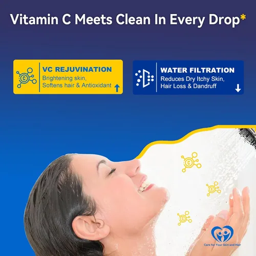 Vista 5 de ALTHY Filtro de agua revitalizante para cabezal de ducha con vitamina C, reduce el cloro, los metales pesados y suaviza el agua dura, evita