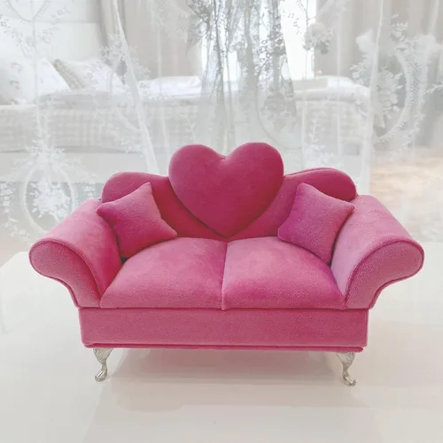 Vista 7 de Harilla Joyero en forma de diván, soporte de almacenamiento rosa, forro suave, regalo encantador, organizador de aretes para mesita de noche
