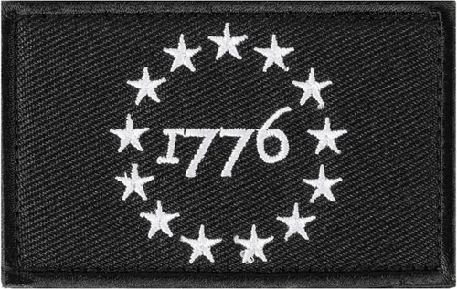 Vista 2 de 1776 Patriot Tactical Moral Parche Miltary bordado con apliques de gancho y bucle emblema (2 piezas, marrón)