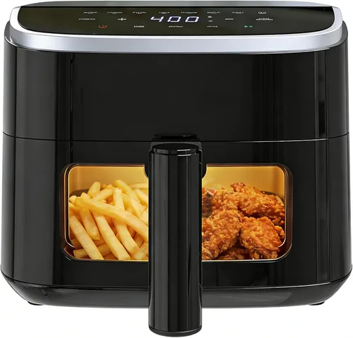 Vista 23 de Simple Deluxe 12 en 1 Freidora de aire 6.34 Qt, Freidora digital con ajustes preestablecidos y ventana visible, cesta antiadherente y apta