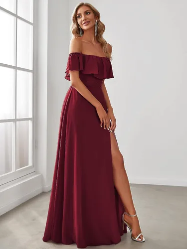 Vista 3 de Ever-Pretty Womens Off The Shoulder Ruffle Party Dresses Side Split Beach Maxi Dress 00968