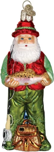 Vista 13 de Old World Christmas - Adorno de Navidad de boya festiva de vidrio soplado para árbol de Navidad, decoración festiva artesanal, colección náutica