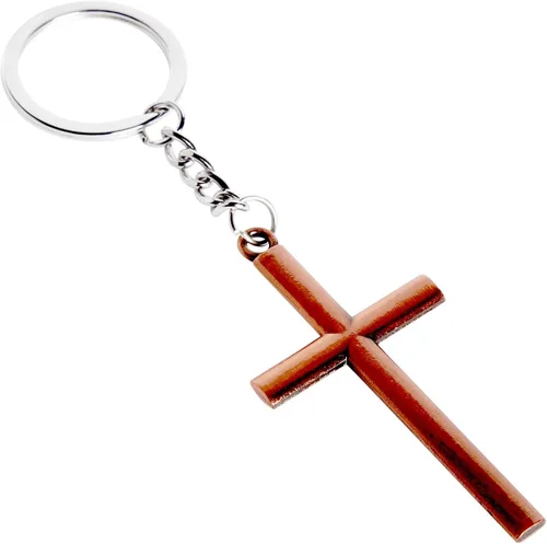 Vista 7 de Juvale Paquete de 12 llaveros de cruz, llaveros religiosos de Jesús a granel para regalos cristianos, recuerdos de fiesta, llaves de automóvil