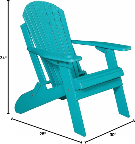 Vista 3 de Furniture Barn USA Silla Adirondack plegable de polietileno, azul Aruba Azul (Aruba Blue)