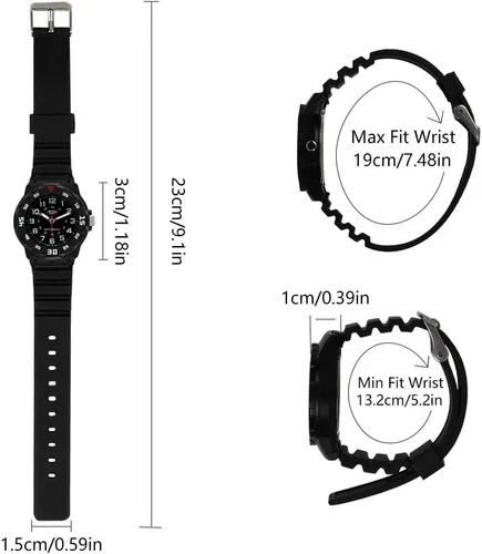 Vista 6 de Reloj analógico para niños, resistente al agua, para enseñar el tiempo, para niños y niñas, correa suave para aprender