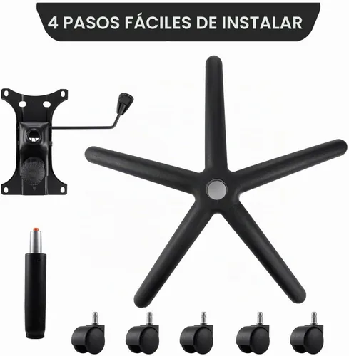 Vista 6 de Topdeep Repuesto de base de silla giratoria de 28 pulgadas, base de silla de oficina, base de repuesto de silla de juegos resistente de 350 libras
