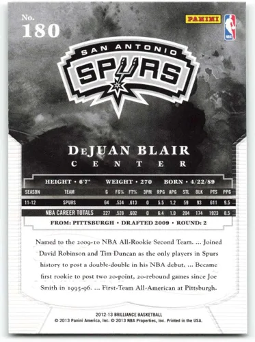 Vista 2 de 2012-13 Panini Brilliance #180 DeJuan Blair NM-MT Spurs