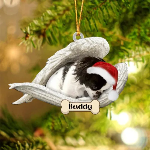 Vista 120 de Afghan Hounds - Adorno de Navidad con alas de ángel durmiente, recuerdo personalizado para perros 2024, adorno de forma acrílica, regalos