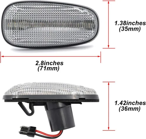 Vista 8 de Luces de marcador laterales LED ámbar secuenciales para Cadillac STS DTS Escalade 2005-2011 Lente transparente Led Guardabarros delantero repetidor