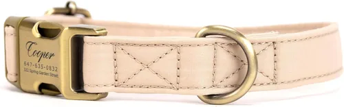 Vista 2 de Collar de perro personalizado con nombre y número de teléfono grabado, collar ajustable personalizado para cachorros, collar de algodón orgánico