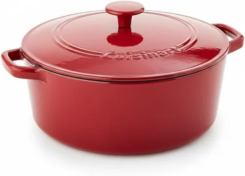 Vista 18 de Cuisinart Freidora de pollo de hierro fundido de 12 pulgadas con tapa, capacidad de 4.5 cuartos de galón, interior esmaltado de porcelana, apta