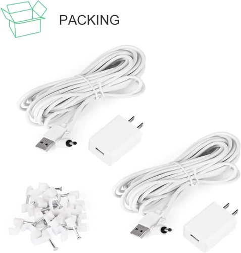 Vista 11 de Paquete de 2 adaptadores de corriente para batería de cámara Stick Up (3ª generación), con cable resistente a la intemperie para exteriores de 30