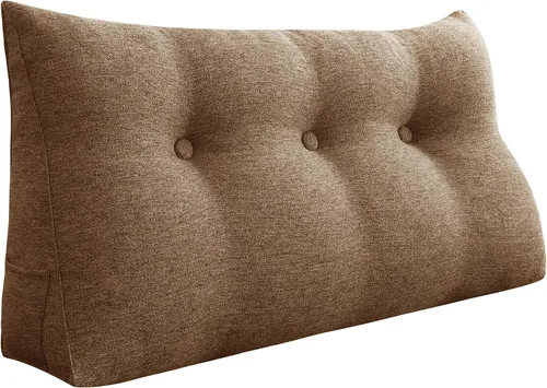 Vista 9 de Almohada de cuña acolchada de 8 libras para cabecero, posicionador corporal en forma de triángulo, almohada de lectura para la cama, almohada