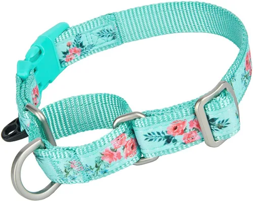 Vista 10 de Martingale - Collares para perros con hebilla a presión rápida, ajustable, patrón de flamenco, collares de entrenamiento sin tirones, para perros