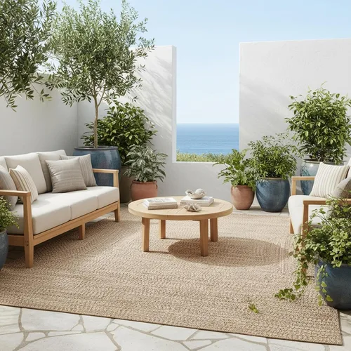 Vista 9 de nuLOOM Wynn Alfombra de Área Trenzada para Interiores/Exteriores, 3x5, Bronceado Wynn Tan