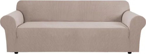 Vista 104 de H.VERSAILTEX Funda elástica para sofá, fundas suaves para muebles de 3 cojines, con tela jacquard gruesa a cuadros con parte inferior elástica, sofá