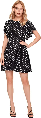 Vista 5 de Romwe Elegant Polka Dot Dress for Women A Line High Waist Cocktail Dresses