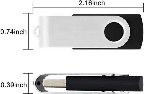 Vista 6 de Aiibe Paquete de 2 unidades flash USB de 8 GB, unidades flash USB 2.0 USB 2.0, unidades de memoria con cremallera a granel (negro)