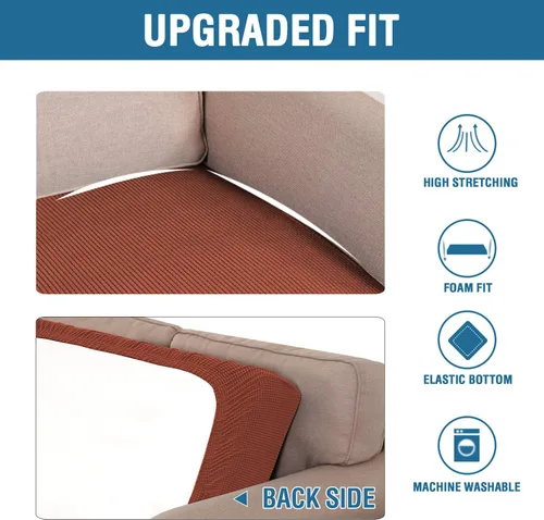 Vista 90 de H.VERSAILTEX Fundas de Cojín de Asiento Individuales Super Elásticas Fundas de Sofá Fundas de Cojín de Sofá Fundas Deslizables Juegos Tela de Sarga