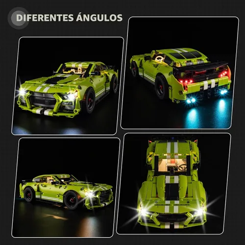Vista 5 de Kyglaring Kit de luces LED compatible con Lego Mustang Shelby GT500 Technic 42138 bloques de construcción de automóvil, accesorios de iluminación