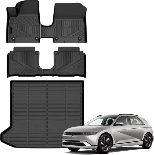 Vista 8 de Auxko Revestimiento de carga para todo tipo de clima, apto para Hyundai IONIQ 5 y 2025 IONIQ 5 N TPE 2022-2024, accesorios de alfombrilla de goma
