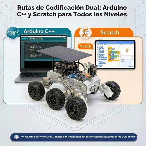 Vista 3 de Kit de rover de Marte SunFounder GalaxyRVR, kit de auto robot con video inteligente compatible con Arduino Uno R3 con ESP32 CAM para imágenes FPV